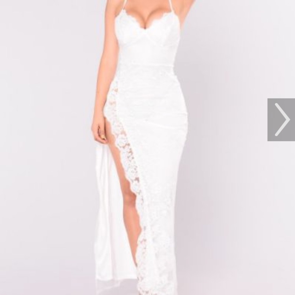 Fashion nova white lace dress